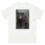 Fine art illustration of an American Black Bear printed on a high-quality 100% unisex cotton t-shirt.