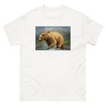Fine art illustration of a Brown Bear printed on a high-quality 100% unisex cotton t-shirt.