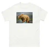Fine art illustration of a Brown Bear printed on a high-quality 100% unisex cotton t-shirt.