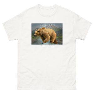Fine art illustration of a Brown Bear printed on a high-quality 100% unisex cotton t-shirt.