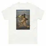 Fine art illustration of a Galapagos Hawk printed on a high-quality 100% unisex cotton t-shirt.