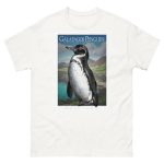 Fine art illustration of a Galapagos Penguin printed on a high-quality 100% unisex cotton t-shirt.
