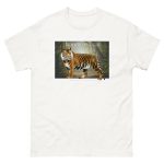 Fine art illustration of a Sumatran Tiger printed on a high-quality 100% unisex cotton t-shirt.