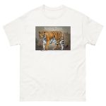 Fine art illustration of a Bengal Tiger printed on a high-quality 100% unisex cotton t-shirt.