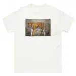 Fine art illustration of a Bengal Tiger printed on a high-quality 100% unisex cotton t-shirt.