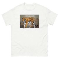 Fine art illustration of a Bengal Tiger printed on a high-quality 100% unisex cotton t-shirt.