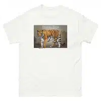 Fine art illustration of a Bengal Tiger printed on a high-quality 100% unisex cotton t-shirt.