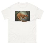 Fine art illustration of a Fossa printed on a high-quality 100% unisex cotton t-shirt.