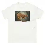 Fine art illustration of a Fossa printed on a high-quality 100% unisex cotton t-shirt.