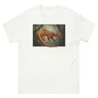 Fine art illustration of a Fossa printed on a high-quality 100% unisex cotton t-shirt.