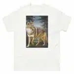Fine art illustration of a Coyote (Canis latrans) printed on a high-quality 100% unisex cotton t-shirt.