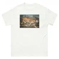 Fine art illustration of a Cougar or Mountain Lion printed on a high-quality 100% unisex cotton t-shirt.