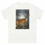 Fine art illustration of a White-Tailed Deer printed on a high-quality 100% unisex cotton t-shirt.
