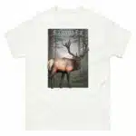 Fine art illustration of a Roosevelt Elk printed on a high-quality 100% unisex cotton t-shirt.