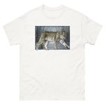 Fine art illustration of a Canadian Lynx printed on a high-quality 100% unisex cotton t-shirt.