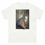 Fine art illustration of a Gray Fox printed on a high-quality 100% unisex cotton t-shirt.