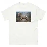 Fine art illustration of a Bighorn Sheep printed on a high-quality 100% unisex cotton t-shirt.