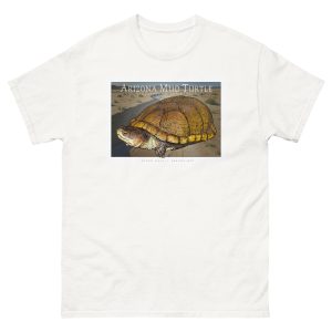 Fine art illustration of an Arizona Mud Turtle printed on a high-quality 100% unisex cotton t-shirt.