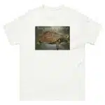 Fine art illustration of a Northern Map Turtle printed on a high-quality 100% unisex cotton t-shirt.