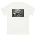 Fine art illustration of an Alligator Snapping Turtle printed on a high-quality 100% unisex cotton t-shirt.