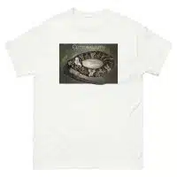 Fine art illustration of a Cottonmouth printed on a high-quality 100% unisex cotton t-shirt.