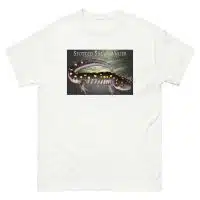 Fine art illustration of a Spotted Salamander printed on a high-quality 100% unisex cotton t-shirt.