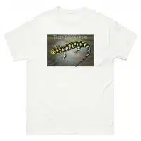 Fine art illustration of a Tiger Salamander printed on a high-quality 100% unisex cotton t-shirt.