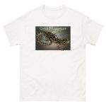 Fine art illustration of a Green Salamander printed on a high-quality 100% unisex cotton t-shirt.