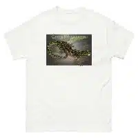 Fine art illustration of a Green Salamander printed on a high-quality 100% unisex cotton t-shirt.