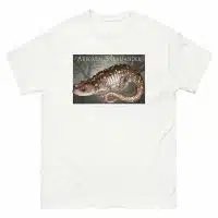 Fine art illustration of an Arboreal Salamander printed on a high-quality 100% unisex cotton t-shirt.