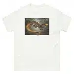 Fine art illustration of a Four-Toed Salamander printed on a high-quality 100% unisex cotton t-shirt.