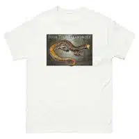 Fine art illustration of a Four-Toed Salamander printed on a high-quality 100% unisex cotton t-shirt.