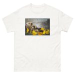 Fine art illustration of a Southern Sea Otter and young printed on a high-quality 100% unisex cotton t-shirt.