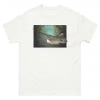 Fine art illustration of a Bat Ray printed on a high-quality 100% unisex cotton t-shirt.