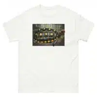 Fine art illustration of a Red-Footed Tortoise printed on a high-quality 100% unisex cotton t-shirt.