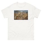 Fine art illustration of an African Spurred Tortoise printed on a high-quality 100% unisex cotton t-shirt.