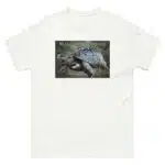 Fine art illustration of a Marginated Tortoise printed on a high-quality 100% unisex cotton t-shirt.