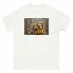 Fine art illustration of an Angonoka tortoise printed on a high-quality 100% unisex cotton t-shirt.