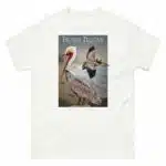 Fine art illustration of a Brown Pelican printed on a high-quality 100% unisex cotton t-shirt.