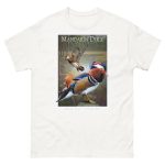 Fine art illustration of a Mandarin Duck printed on a high-quality 100% unisex cotton t-shirt.