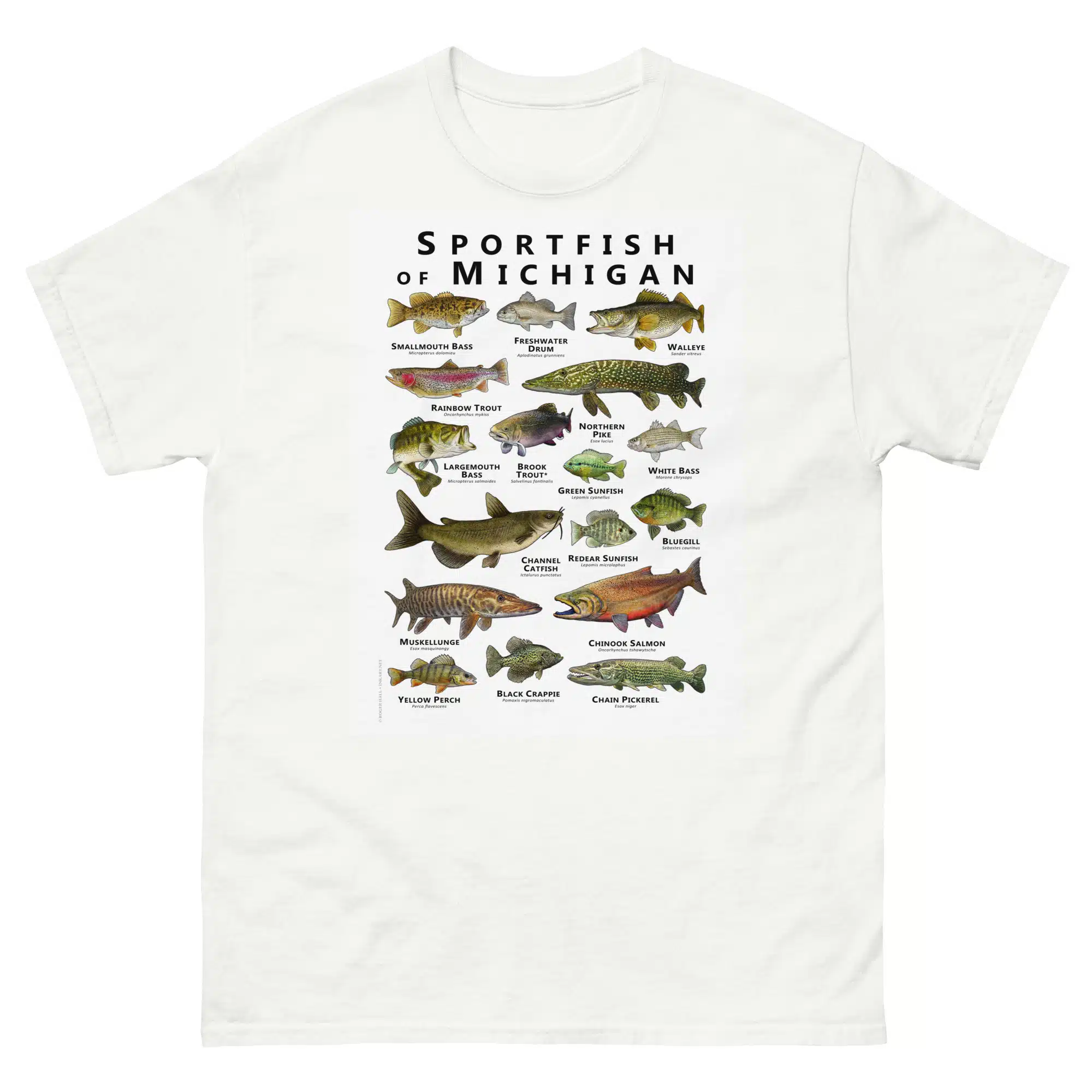 unisex-classic-tee-white-front-6881495010b8b.jpg Sportfish of Michigan - Unisex classic tee - Image 1