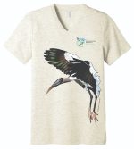 Wood Stork Unisex Jersey Short-Sleeve V-Neck T-Shirt